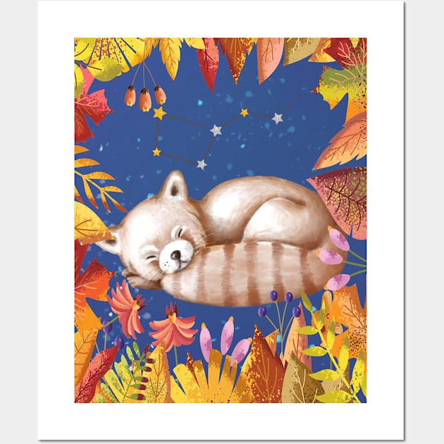 Sleeping Red Panda Wall Art by Athikan